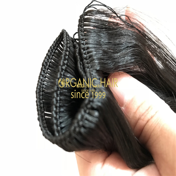 Affordable Double Drawn  European Virgin Hand Tied Hair Weft A19